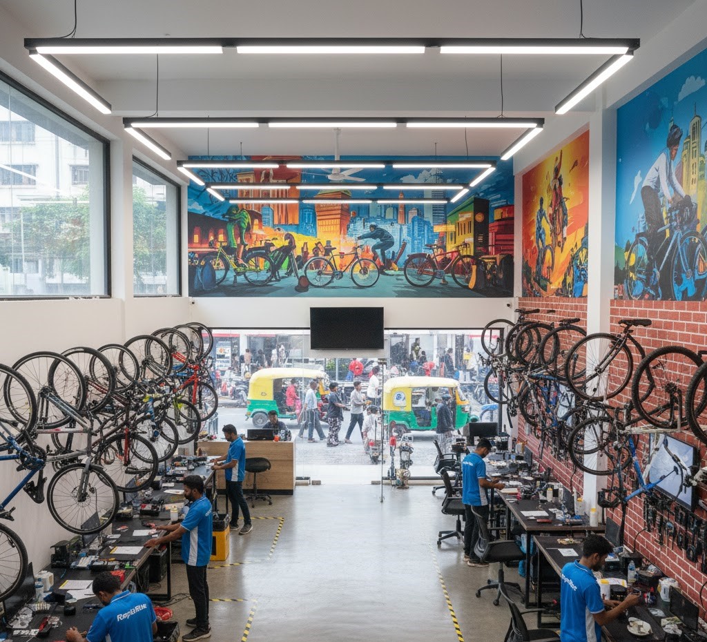 RapidRide Bike Service Hub Logo